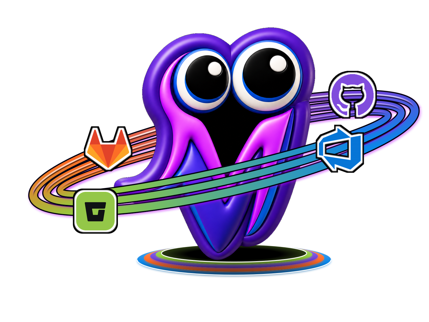 VroomGIT purple Otto source-control mascot.